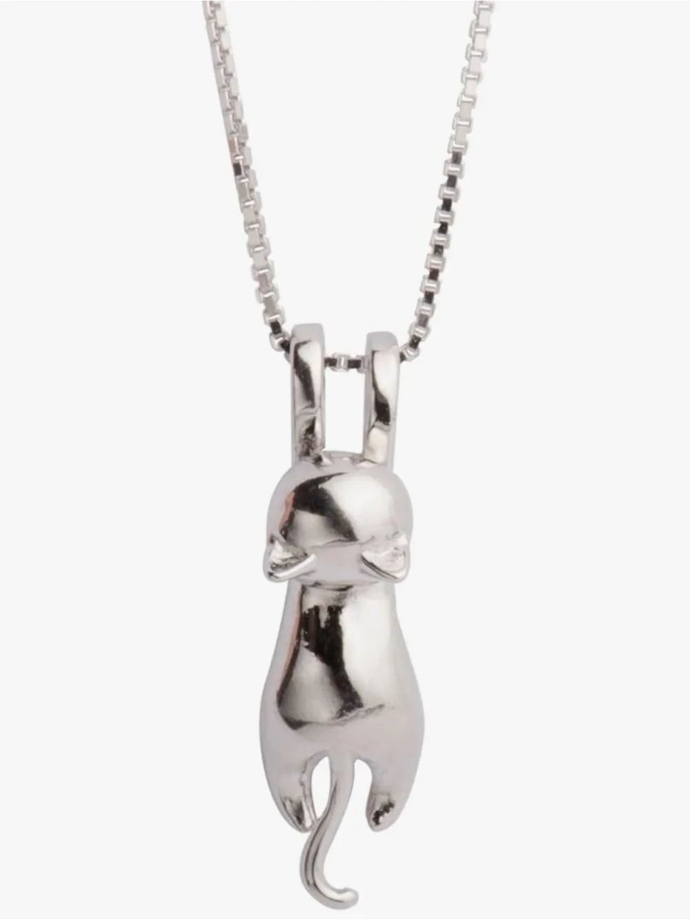925 Sterling Silver Cat Pendant Necklace
